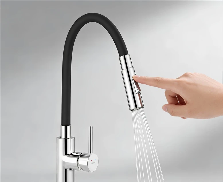 Ferro kitchen mixer. juodas/chrome. sensor