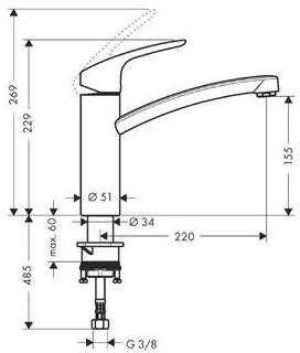 Maišytuvas Hansgrohe Focus E2 31806800