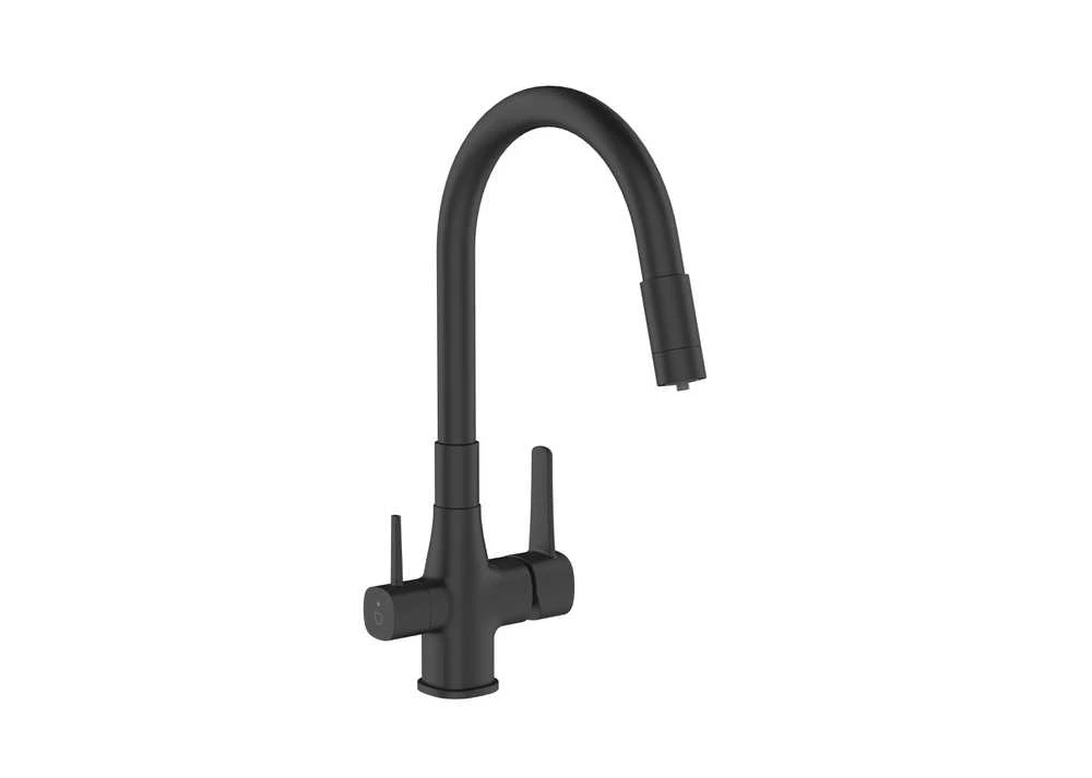 Invena Plautuvės maišytuvas, BZ-02-F04-V, su vandes filtru, juodas