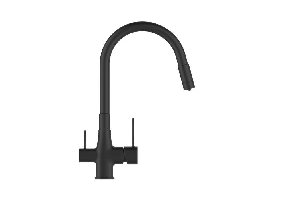 Invena Plautuvės maišytuvas, BZ-02-F04-V, su vandes filtru, juodas
