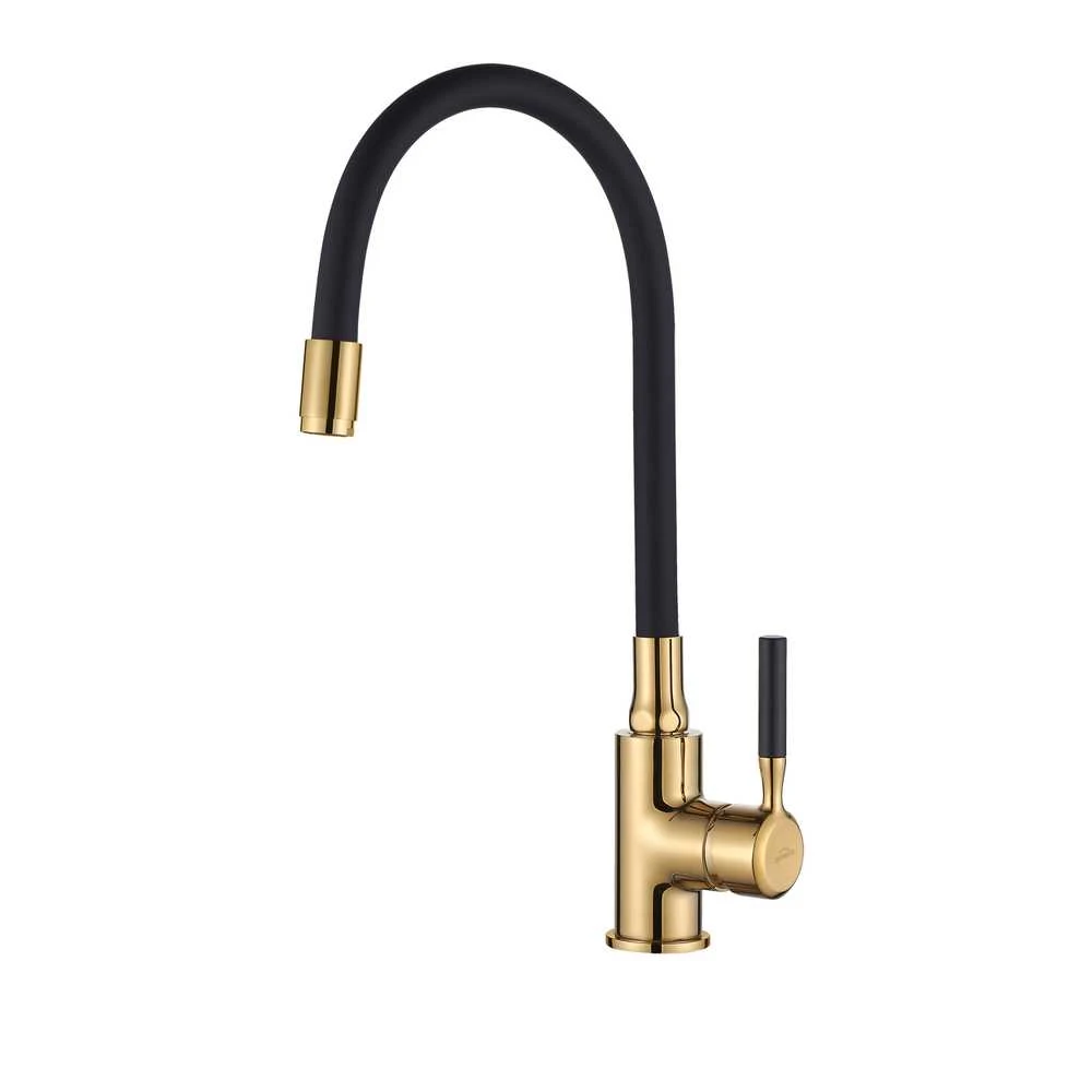 Virtuvinis maišytuvas Invena Glamour BZ-02-L17-V, aukso sp./juoda sp.