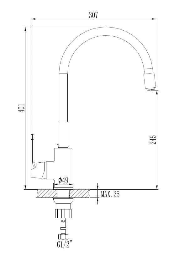 Virtuvinis maišytuvas Invena Joga Plus BZ-32-P02-C, baltas