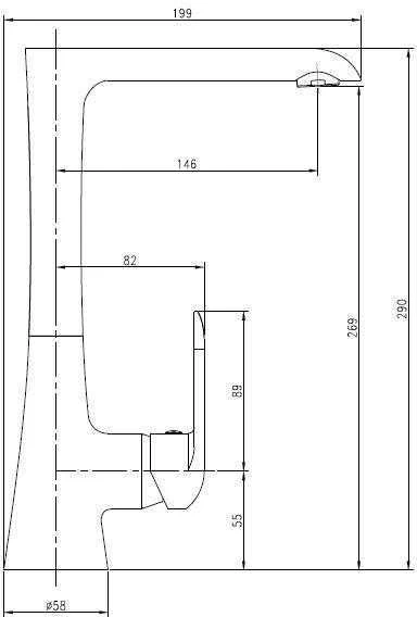 Virtuvinis maišytuvas Sourcing KITCHEN MIXER THEMA LUXDF12308. Juodas