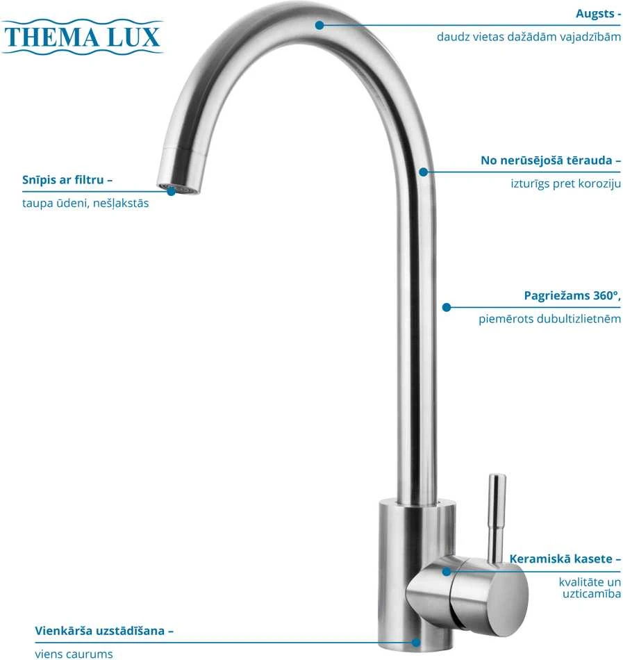 Thema Lux Virtuvinis maišytuvas Sourcing KITCHEN MIXER L-4087