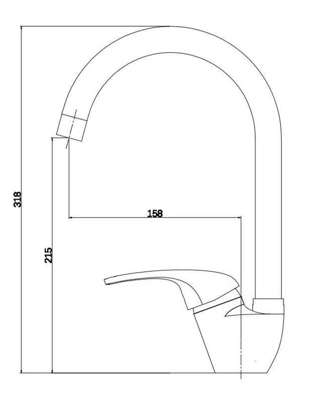Thema Lux Virtuvinis maišytuvas Sourcing KITCHEN FAUCET WITH HIGH BEAK DF2206B