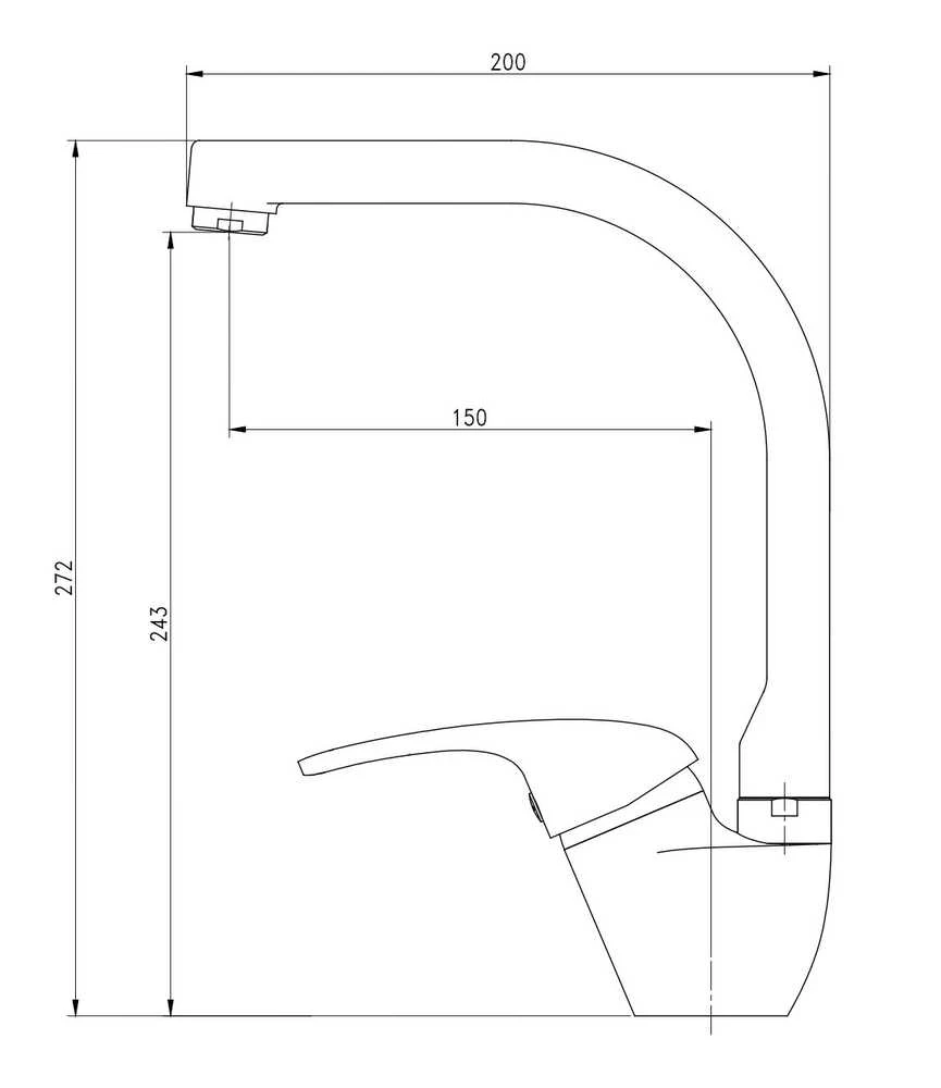 Thema Lux Virtuvinis maišytuvas Sourcing KITCHEN FAUCET WITH HIGH BEAK DF2206D