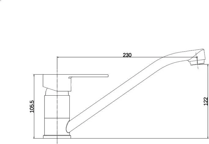 Thema Lux Virtuvinis maišytuvas Sourcing KITCHEN FAUCET DF3007 LONG AGED BRASS
