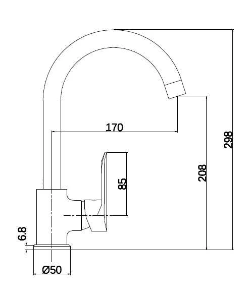 Thema Lux Virtuvinis maišytuvas Sourcing KITCHEN FAUCET HIGH DF11606