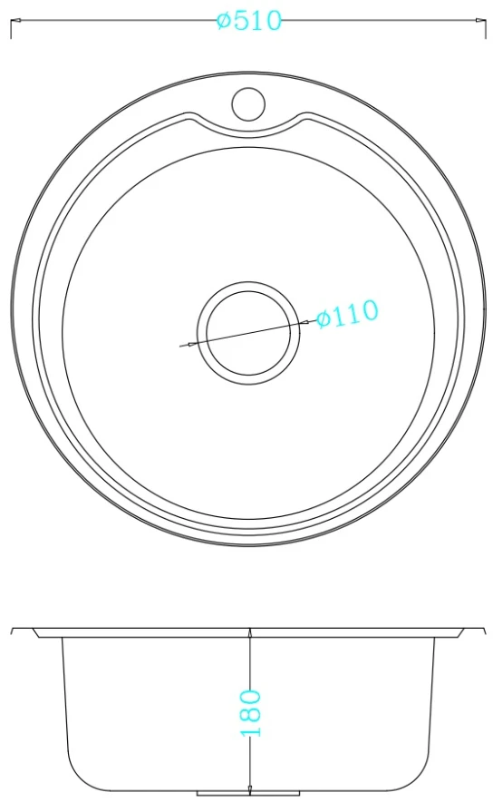 Virtuvės kriauklė AB 510X0.8MM Satino apdaila