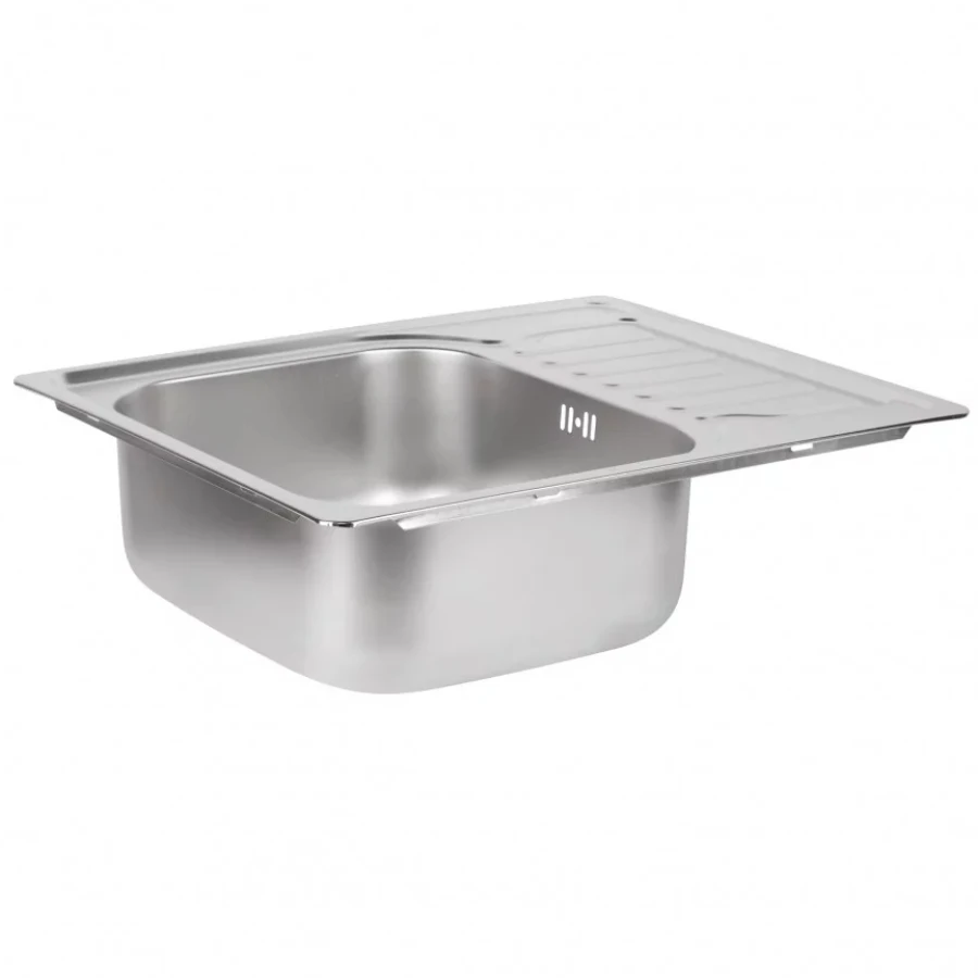 Virtuvės kriauklė AB 580x480mm satininė su sifonu