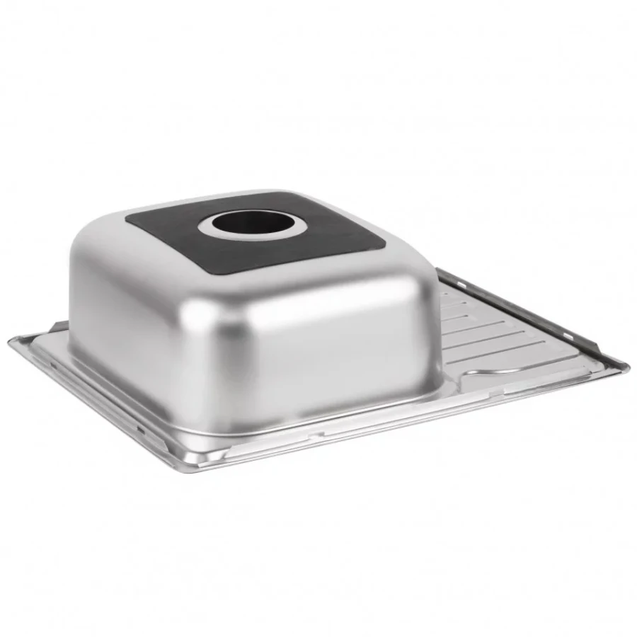 Virtuvės kriauklė AB 580x480mm satininė su sifonu