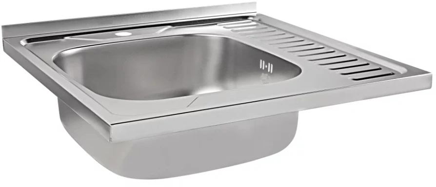 Virtuvės kriauklė AB 600X600X0.6MM Nerūdijančio plieno, kairinė