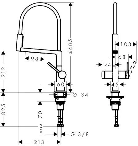 Virtuvinis maišytuvas Hansgrohe Talis Select M54, juoda sp./chromo sp.