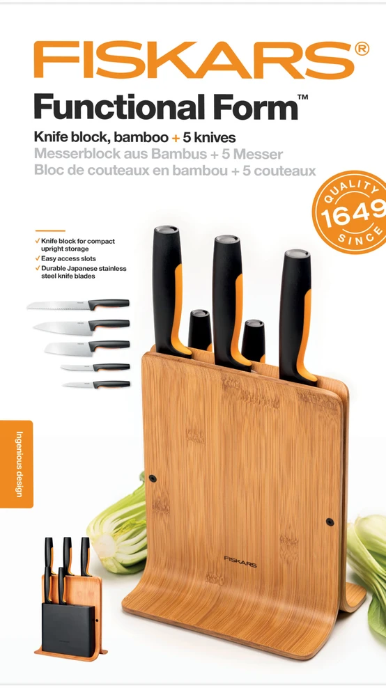 Virtuvinių peilių komplektas Fiskars 1057552, 5 vnt.