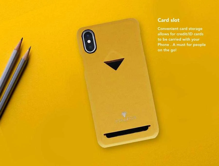 VixFox kortelės lizdo nugarėlė Iphone XR garstyčių geltona