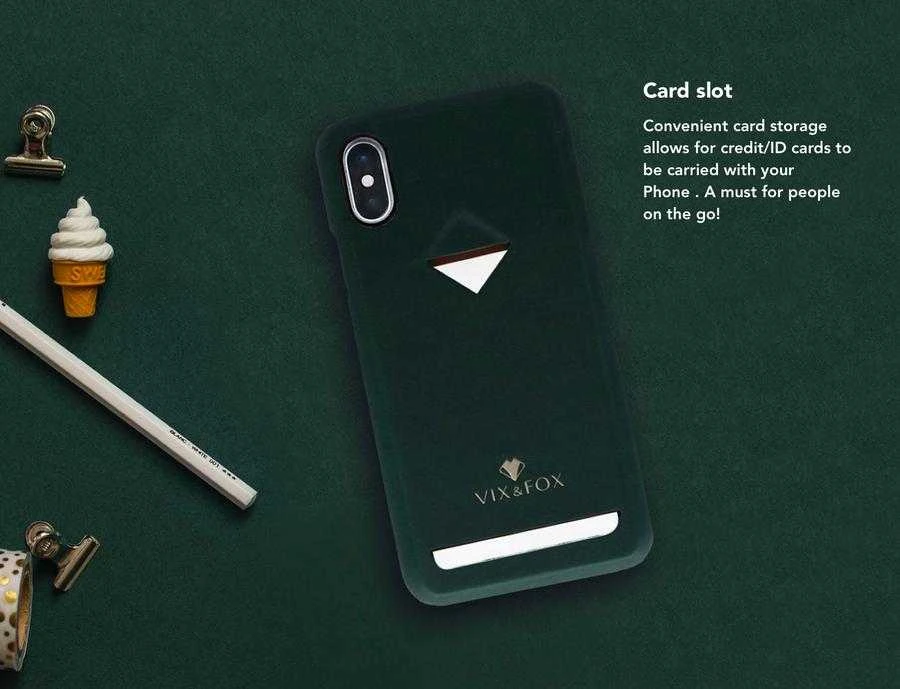 VixFox kortelės lizdo nugarėlė, skirta iPhone XSMAX miško žaliam