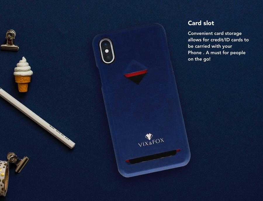 VixFox kortelės lizdo nugarėlė, skirta iPhone 7/8 plus tamsiai mėlynai