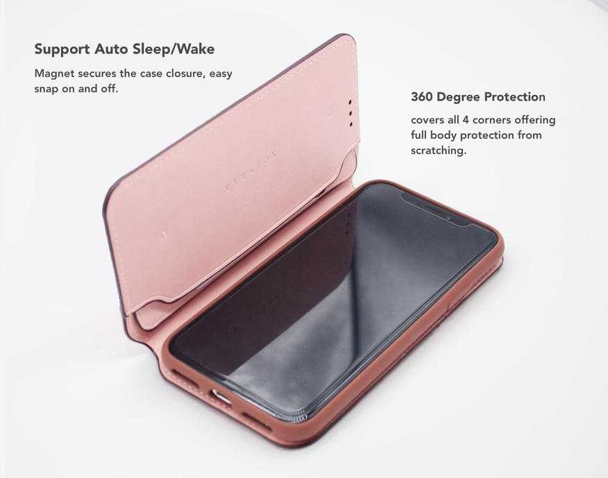 VixFox Smart Folio Case for Iphone XSMAX pink