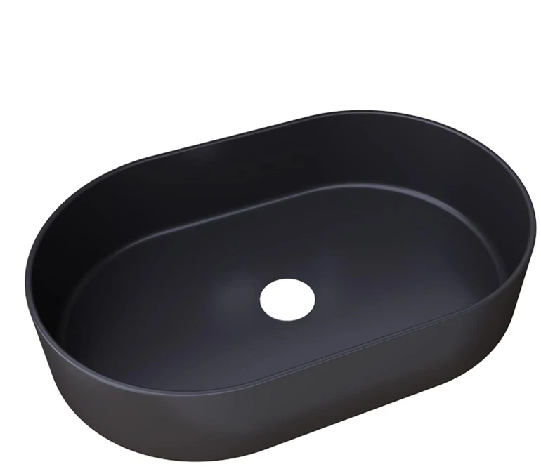 Masterjero Umywalka JetWorld WASHBASIN TRAPANI 600X380X125 Matinis Juodas