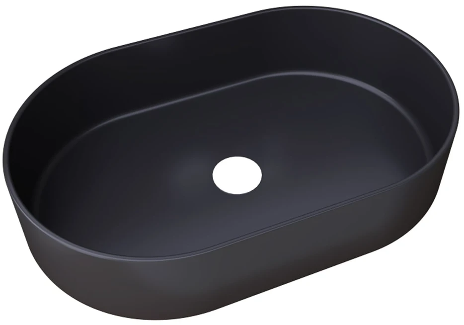 Masterjero Umywalka JetWorld WASHBASIN TRAPANI 600X380X125 Matinis Juodas