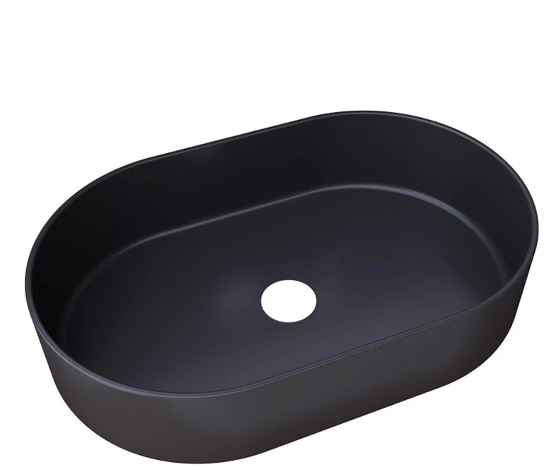 Masterjero Umywalka JetWorld WASHBASIN TRAPANI 600X380X125 Matinis Juodas