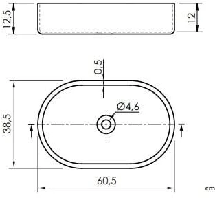 Masterjero Umywalka JetWorld WASHBASIN TRAPANI 600X380X125 Matinis Juodas