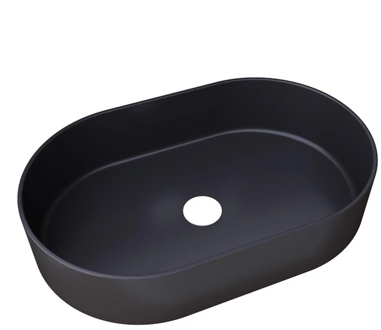 Masterjero Umywalka JetWorld WASHBASIN TRAPANI 600X380X125 Matinis Juodas