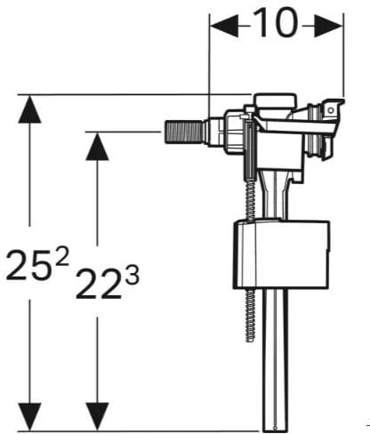 Vandens pripildymo mechanizmas Geberit 136.723.00.3, 3/8″