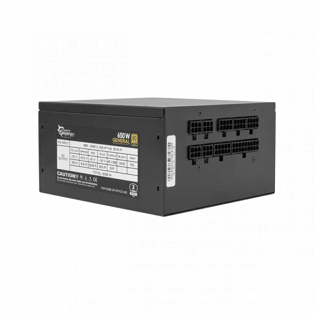 White Shark Baltasis ryklys Baltas Shark GPSU-G650M General 650W 80+ GOLD Full Modular