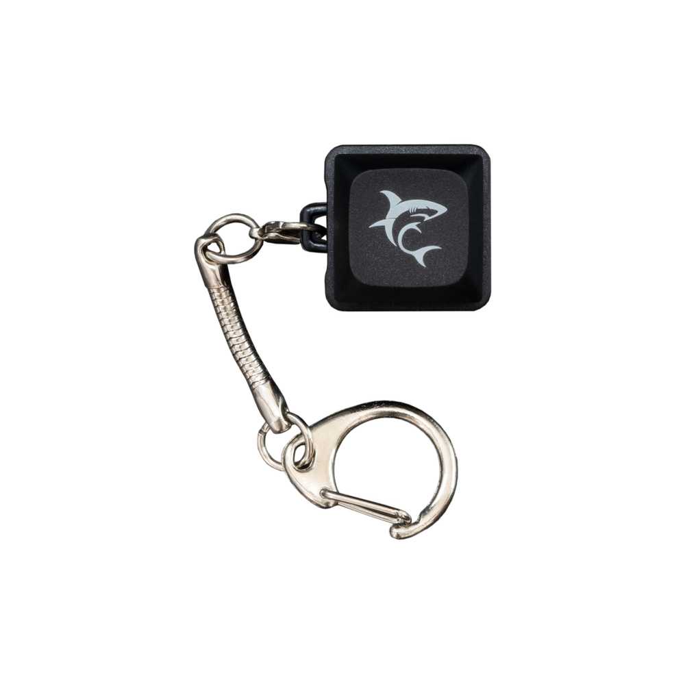 White shark Baltas Shark KEYCHAIN Promo juodi mechaniniai jungikliai