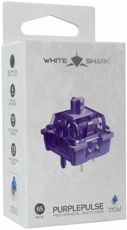 White Shark Baltas Shark Baltas Shark Baltas Shark Purplepulse Mechanical Switches 65 pcs.