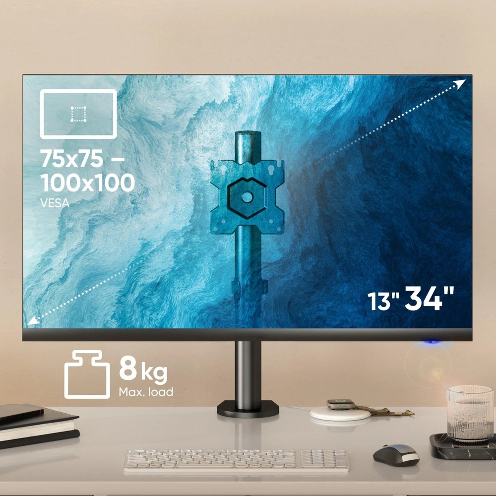Neomounts Neomo MONITORIAUS PRIEDAS, SIENINIS LAIKIKLIS / 13–34 COLIŲ, Juodas, D101E-B ONKRON D101E-B (4603728440880)