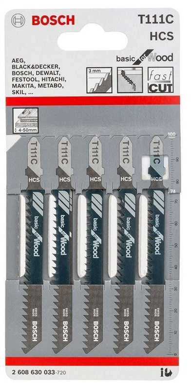 Pjūklelių komplektas Bosch 2608630033, 10 cm, 5 vnt.
