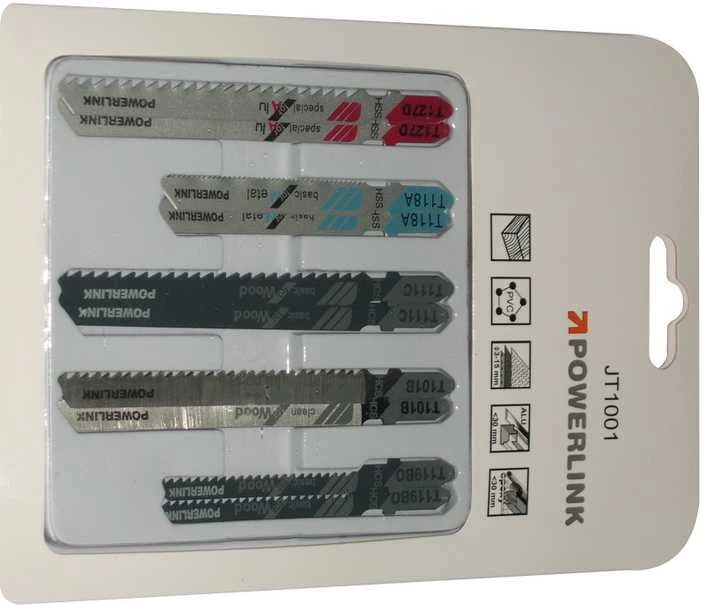 Siaurapjūklio pjūklelių komplektas Powerlink, 10 vnt.