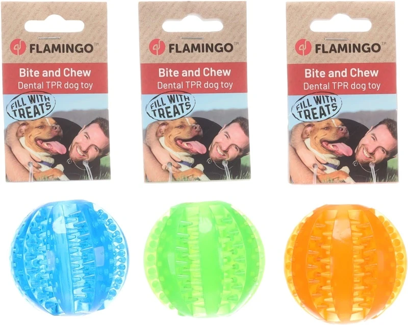 Žaislas šuniui kamuoliukas Flamingo Trappa. įvairių spalvų