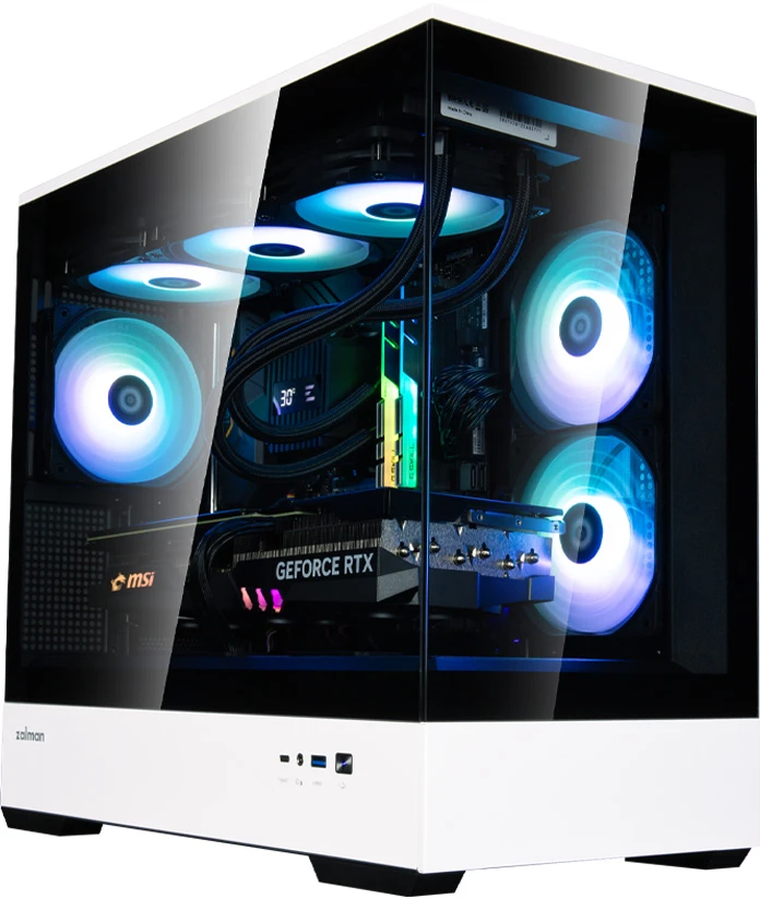 Zalman P30 PC-case, Mini-Tower, mATX, Tempered Glass - juodas baltas