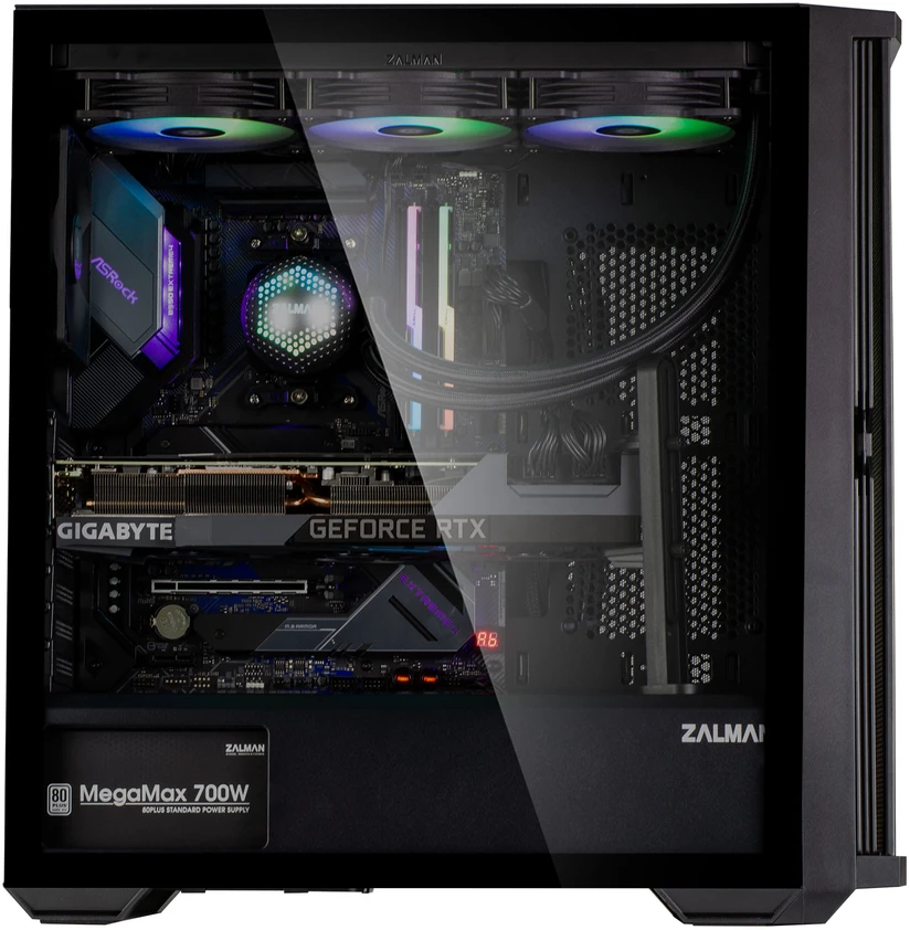 Zalman Z10, ATX Mid Tower PC Case, 4 x 120mm Fans, Juodas