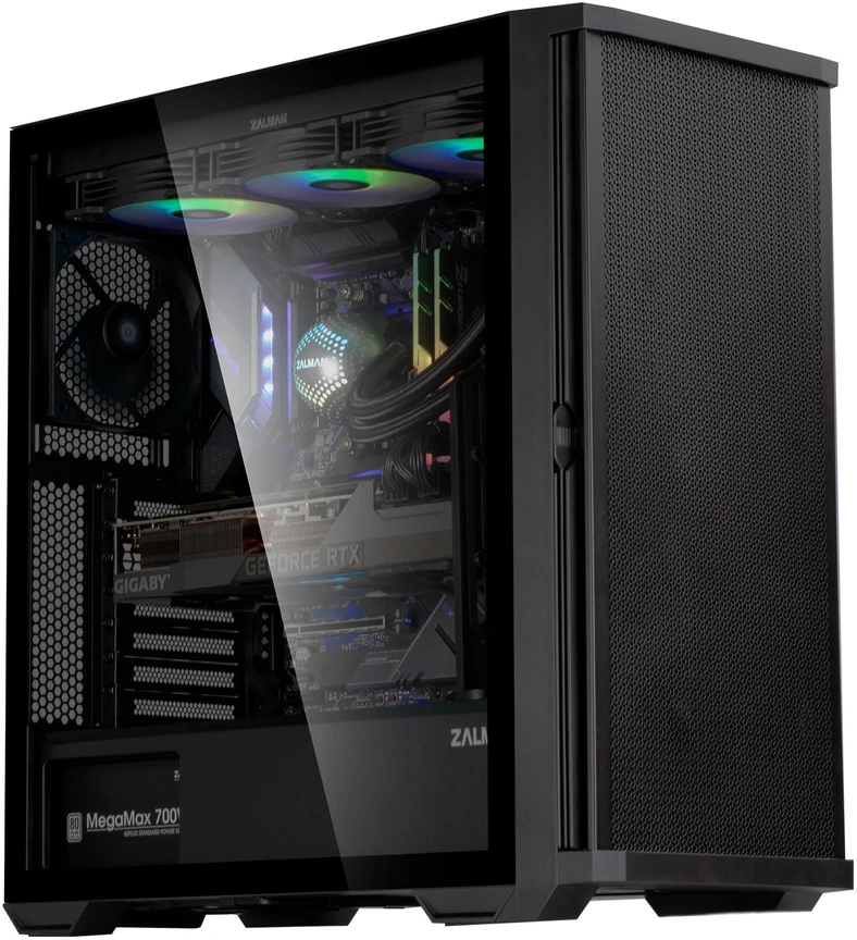 Zalman Z10, ATX Mid Tower PC Case, 4 x 120mm Fans, Juodas