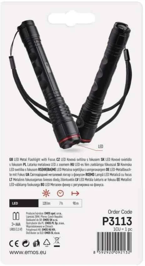 Žibintuvėlis Emos LATARKA METALOWA LED 120 lm - 2AAA