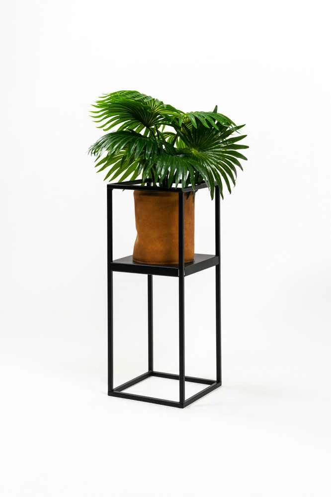Gėlių stovas „Garden Center LILLE“, 19 cm x 19 cm, 47 cm, metalinis, juoda spalva