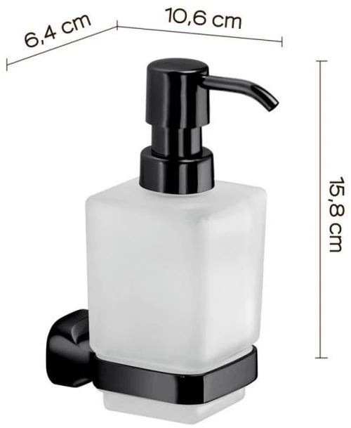 Skysto muilo dozatorius Domoletti Amalfi AF8014 juoda 0.21 l