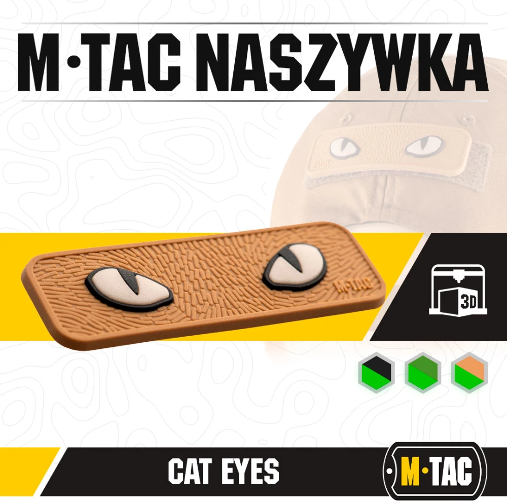 M-Tac Cat Eyes 3D PVC Antsiuvas "Katės akys", šviečiančios tamsoje