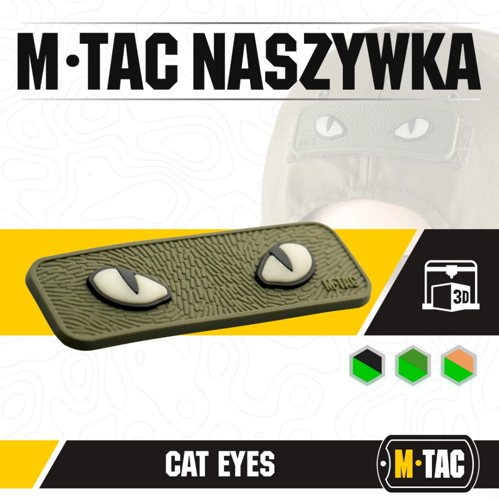 M-Tac Cat Eyes 3D PVC Antsiuvas "Katės akys", šviečiančios tamsoje
