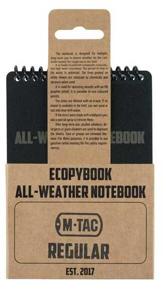 M-Tac Ecopybook Tactical All-Weather Notebook Užrašų knygutė