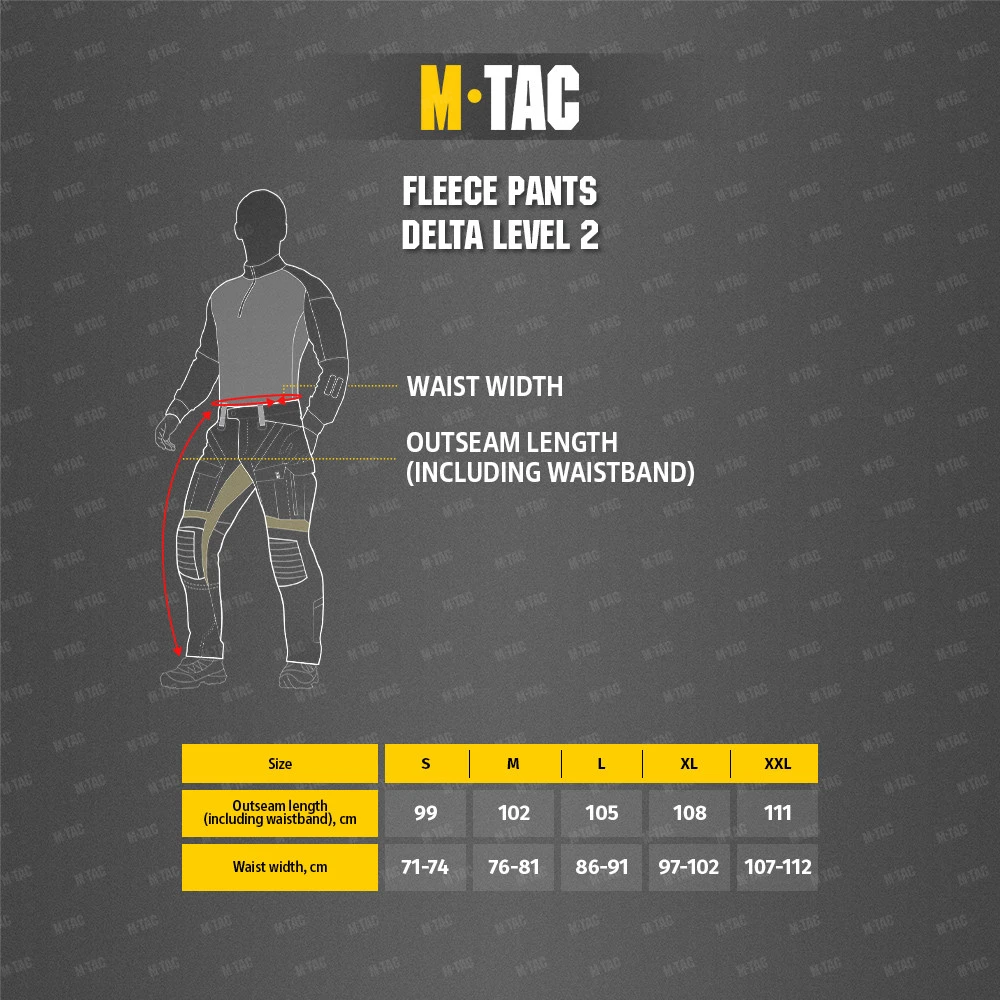 M-Tac Fleece Pants Delta Level 2 Šiltos, termo, apatinio sluoksnio kelnės
