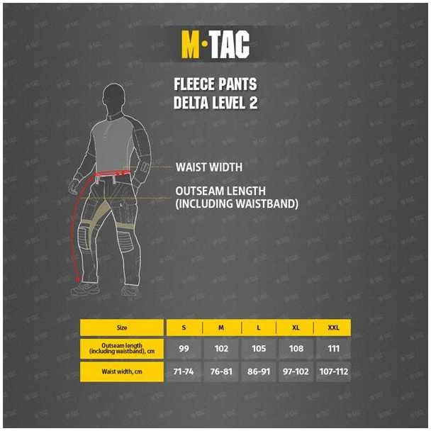 Kepurė M-Tac Fleece Pants Delta Level 2 Šiltos, termo, apatinio sluoksnio kelnės