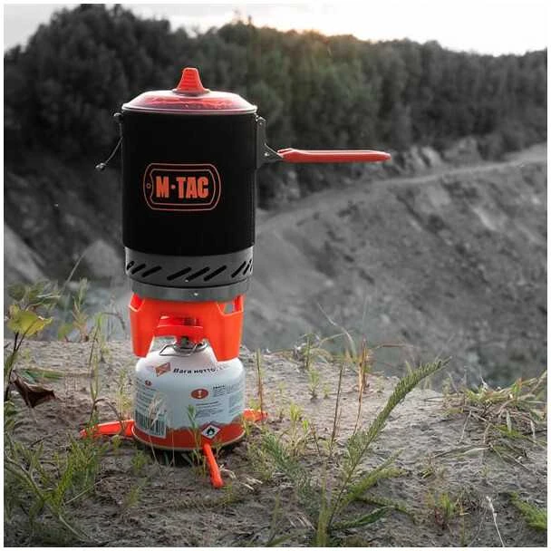 M-Tac Gas Burner With Boiler Turistinė viryklė su puodu