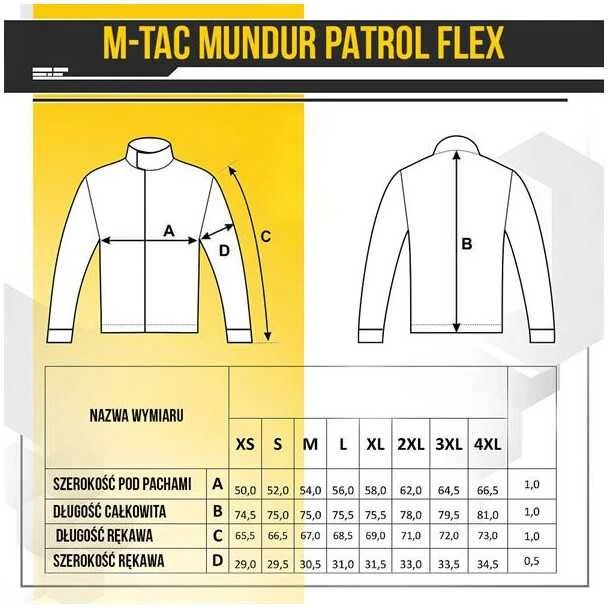 Kepurė M-Tac Jacket Patrol Flex Švarkas su Velcro lipdukais antsiuvams