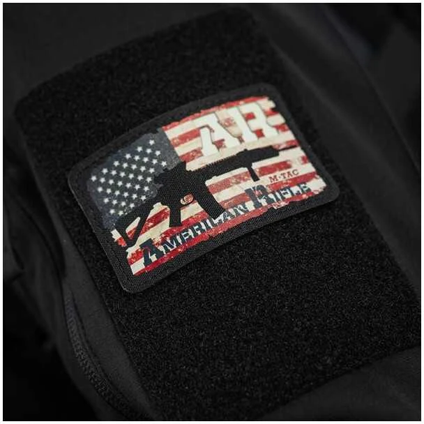 M-Tac Patch AR-15 American Rifle (80х50 мм) Juodas/GID Antsiuvas