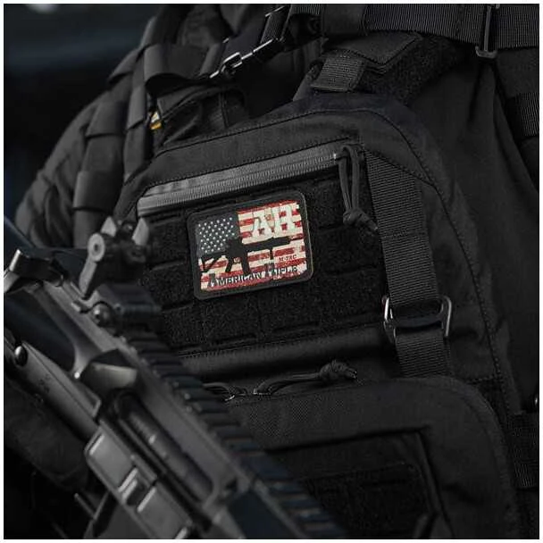 M-Tac Patch AR-15 American Rifle (80х50 мм) Juodas/GID Antsiuvas